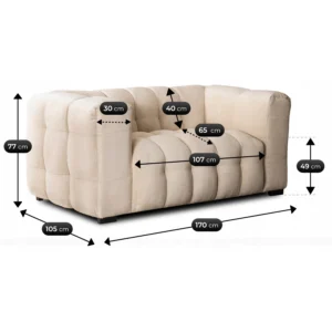 product-3643-6 MODERNO 2S Canapea dublă crem — Canapele și sofale