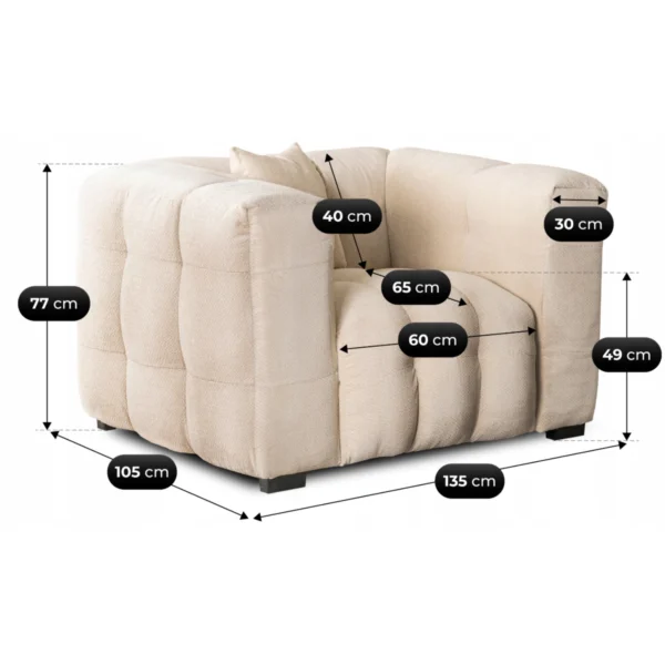 product-3644-8 MODERNO 1S fotoliu Cream — Canapele și sofale