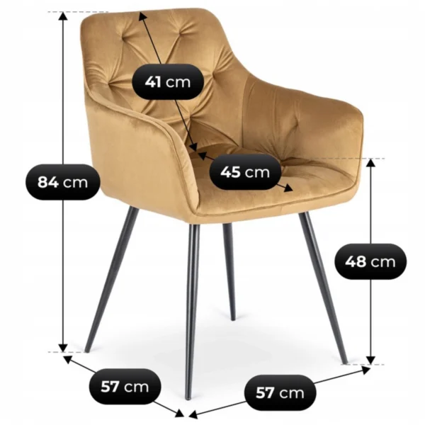 Scaun MODESTO Velur muștar