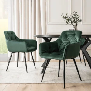 Scaun MODESTO verde din velur — MOBILA