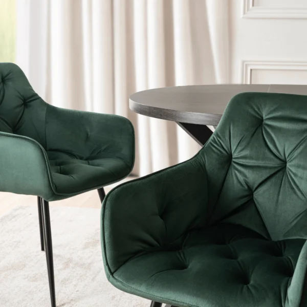 Scaun MODESTO verde din velur — MOBILA