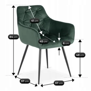 Scaun MODESTO verde din velur — MOBILA