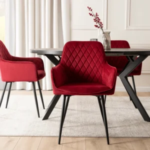 Scaun BRESSO din velur, culoare bordó — MOBILA