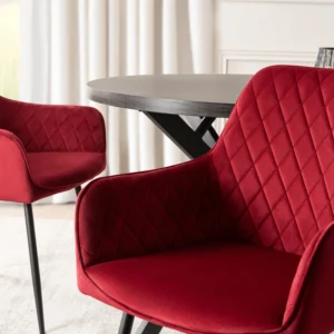 Scaun BRESSO din velur, culoare bordó — MOBILA