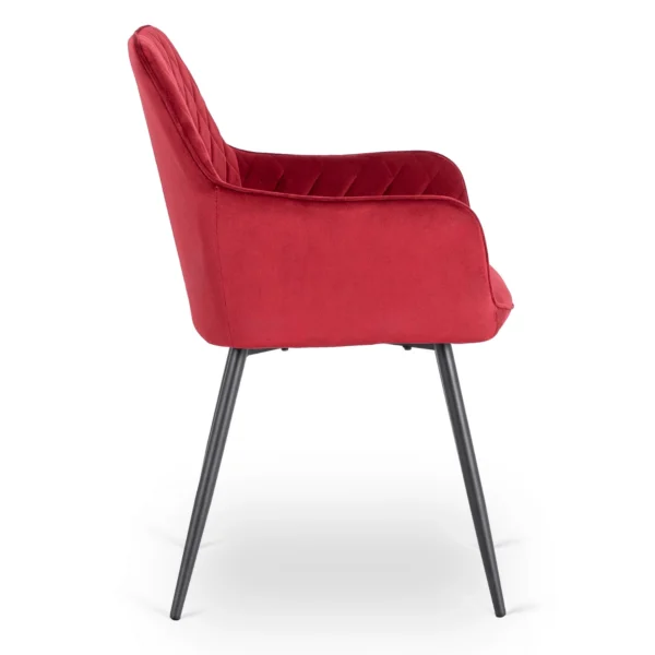 Scaun BRESSO din velur, culoare bordó — MOBILA