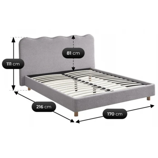 Pat 160x200 IZMIR gri Boucle — MOBILA