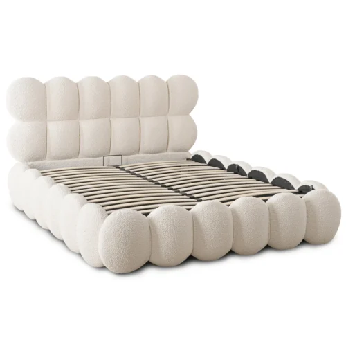 Pat ANKARA 160x200 cu spațiu de depozitare Culoare crem Boucle