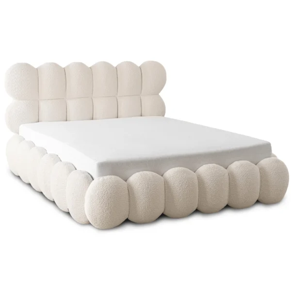 Pat ANKARA 160x200 cu spațiu de depozitare Culoare crem Boucle