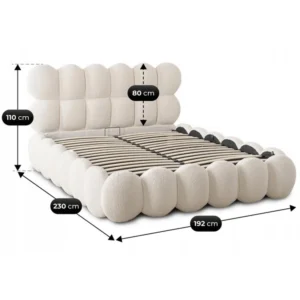 Pat ANKARA 160x200 cu spațiu de depozitare Culoare crem Boucle