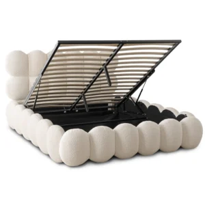 Pat ANKARA 160x200 cu spațiu de depozitare Culoare crem Boucle