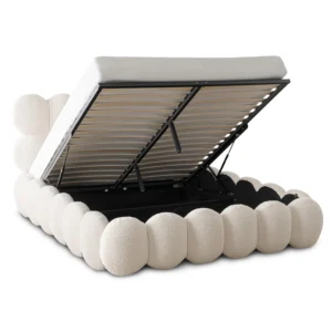 Pat ANKARA 160x200 cu spațiu de depozitare Culoare crem Boucle