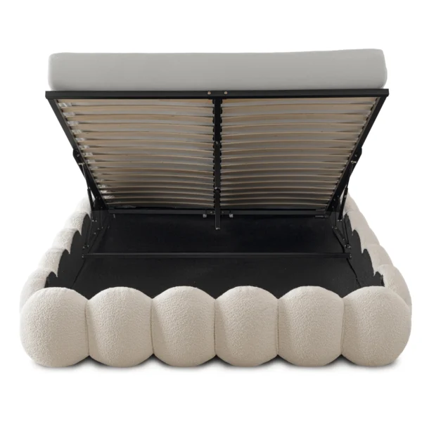 Pat ANKARA 160x200 cu spațiu de depozitare Culoare crem Boucle