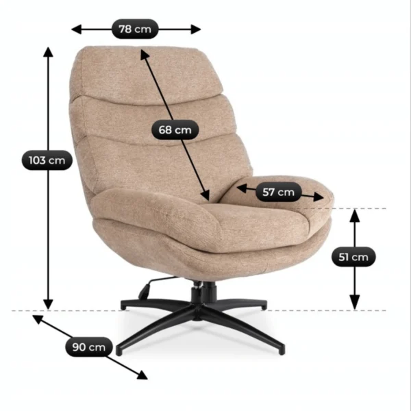 Scaun pivotant ASTURIA bej