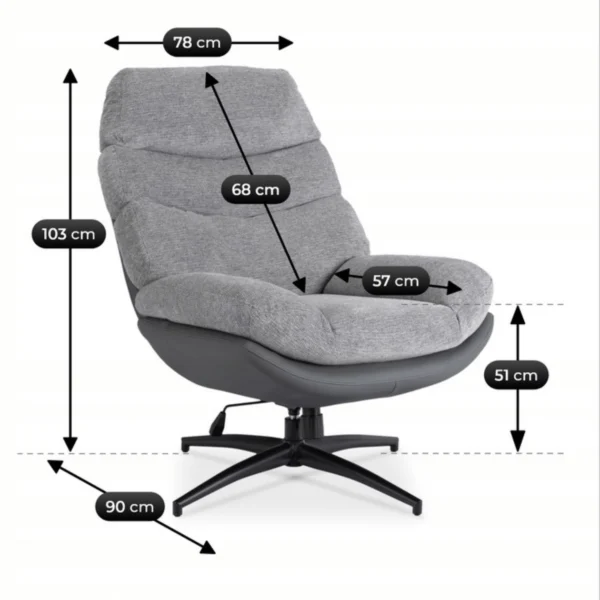 Scaun pivotant ASTURIA, gri