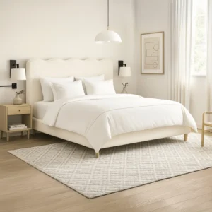 Pat 180x200 IZMIR Cream Boucle — Mobilier pentru dormitor