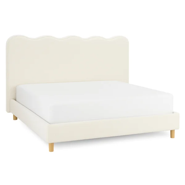 Pat 180x200 IZMIR Cream Boucle — Mobilier pentru dormitor