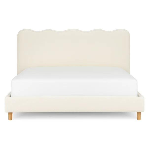 Pat 180x200 IZMIR Cream Boucle — Mobilier pentru dormitor