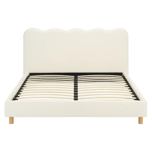 Pat 180x200 IZMIR Cream Boucle — Mobilier pentru dormitor