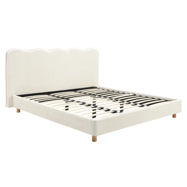 Pat 180x200 IZMIR Cream Boucle — Mobilier pentru dormitor
