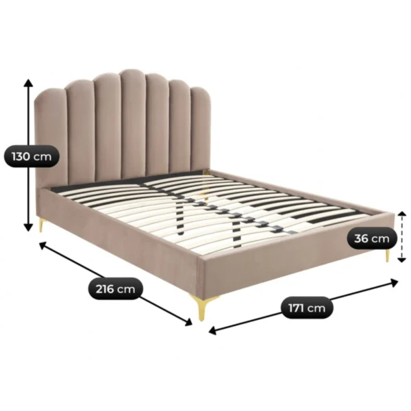 Pat 160x200 GEMINI Catifea bej — MOBILA
