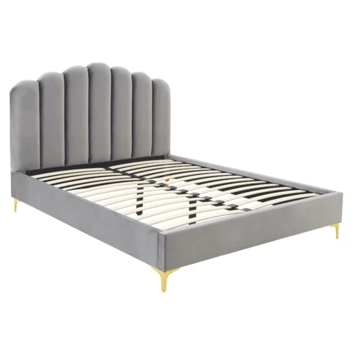 Pat GEMINI din velur gri, 160x200