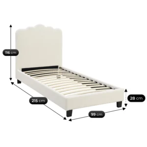 90x200 CRATER Pat Cream Boucle