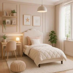 Pat din velur crem 90x200 CRATER