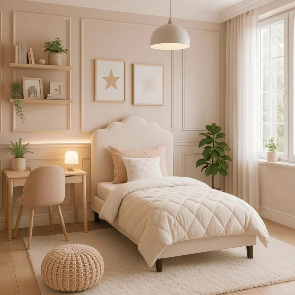 Pat din velur crem 90x200 CRATER