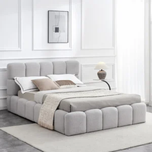 Pat MURCJA 140x200 cu spațiu de depozitare, bouclé gri