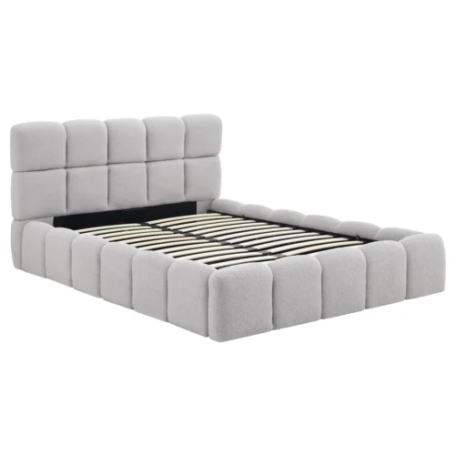 Pat MURCJA 140x200 cu spațiu de depozitare, bouclé gri