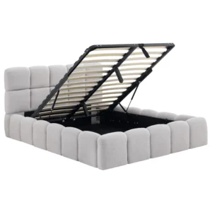 Pat MURCJA 140x200 cu spațiu de depozitare, bouclé gri