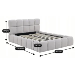 Pat MURCJA 140x200 cu spațiu de depozitare, bouclé gri