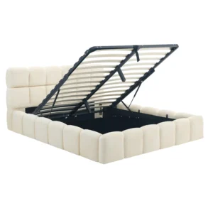 Pat 160x200 MURCJA cu recipient Crema catifea — MOBILA