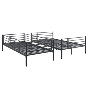 TRES pat supraetajat 90x200 Tineret negru 2in1 — MOBILA