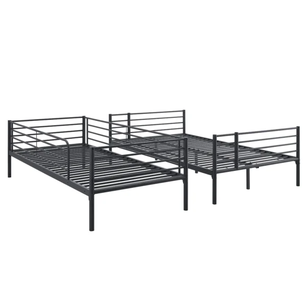 TRES pat supraetajat 90x200 Tineret negru 2in1 — MOBILA