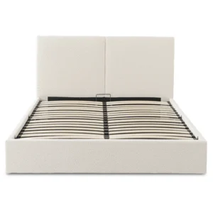 Pat MARSEILLE 160x200 cu spațiu de depozitare Cream Boucle