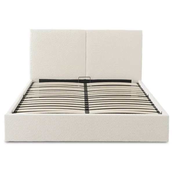 Pat MARSEILLE 160x200 cu spațiu de depozitare Cream Boucle