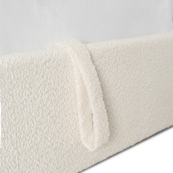 Pat MARSEILLE 160x200 cu spațiu de depozitare Cream Boucle