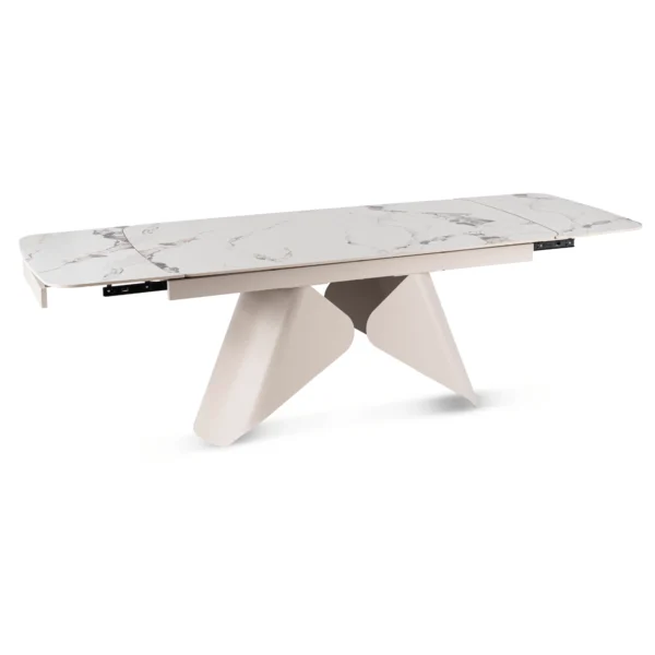 product-3687-8 VERONA Ceramic Folding Table 160-240 cm White Marble/Cashmere — Mese