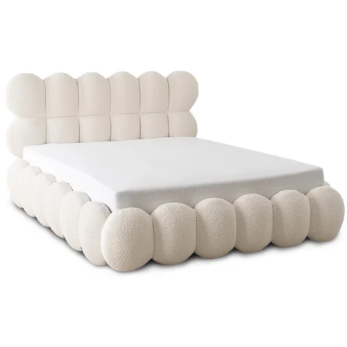 ANKARA Pat 140x200 cu spațiu de depozitare Culoare crem Boucle