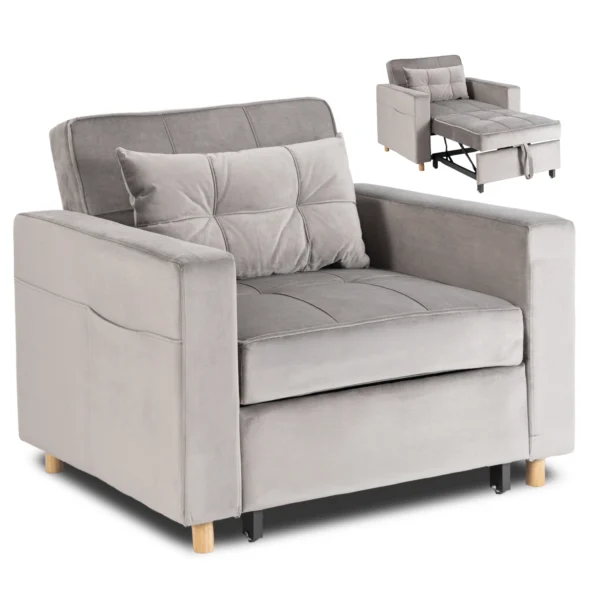 product-3690-0 Fotoliu culisant SOLOR Velur gri — Fotolii de relaxare