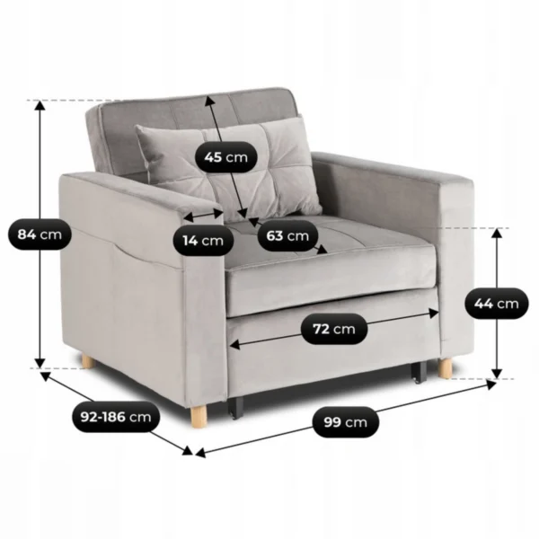 product-3690-11 Fotoliu culisant SOLOR Velur gri — Fotolii de relaxare