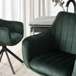 Scaun pivotant MUMBAI, velur, verde