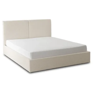 Pat 140x200 MARSYLIA cu spațiu de depozitare, culoare crem, țesătură Boucle