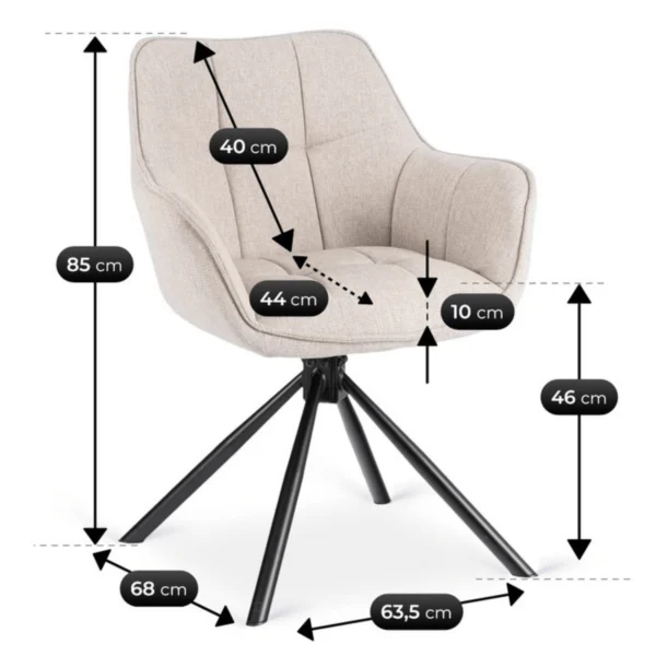 product-3697-7 Scaun pivotant PEONY 2, bej