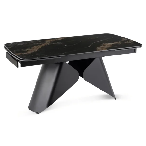 product-3699-0 VERONA Ceramic Folding Table 160-240 cm Marmură neagră/Negru — Mese