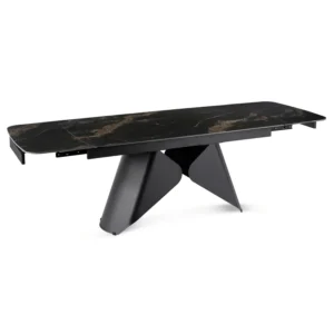 product-3699-8 VERONA Ceramic Folding Table 160-240 cm Marmură neagră/Negru — Mese