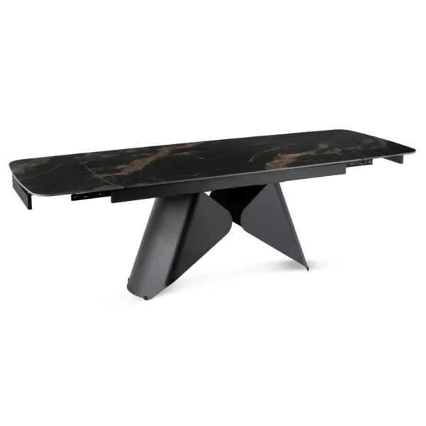 product-3699-8 VERONA Ceramic Folding Table 160-240 cm Marmură neagră/Negru — Mese