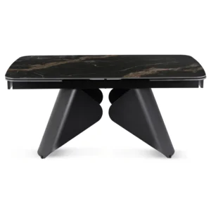 product-3699-9 VERONA Ceramic Folding Table 160-240 cm Marmură neagră/Negru — Mese