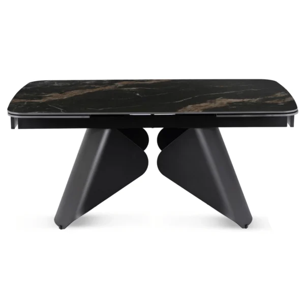 product-3699-9 VERONA Ceramic Folding Table 160-240 cm Marmură neagră/Negru — Mese